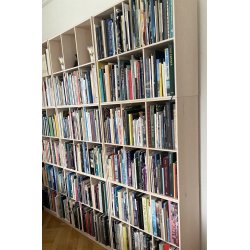 Stor KVADRAT reol med 6 rum - hvidbejdset birk