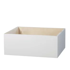 Hj sokkel til smal KVADRAT reol - hvidmalet birk