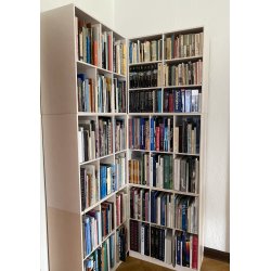  Stor KVADRAT reol med 4 rum - hvidbejdset birk