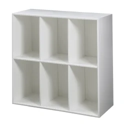 Stor KVADRAT reol med 6 rum - hvidmalet birk