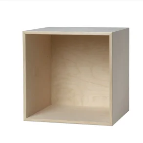 Lille KVADRAT reol med 1 rum - ubehandlet birk