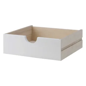 Lille skuffe med udskring - hvidmalet birk