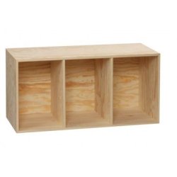 Smal reol i fyr - med 3 rum