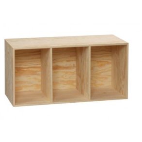 Smal reol i fyr - med 3 rum