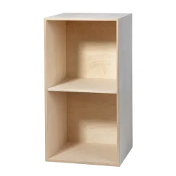 Smal KVADRAT reol med 2 rum - ubehandlet birk