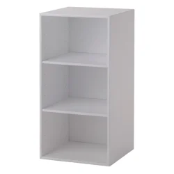 Smal KVADRAT reol med 3 rum - hvidmalet birk