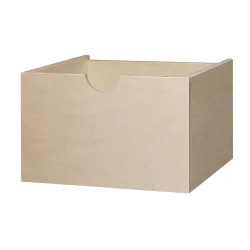 Stor skuffe med udskring - ubehandlet birk