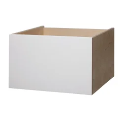 Stor skuffe uden udskring - hvidmalet birk