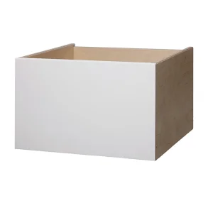 Stor skuffe uden udskring - hvidmalet birk