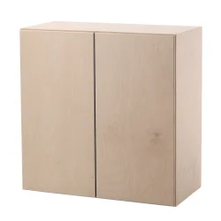 Stort KVADRAT skab med 6 rum - hvidbejdset birk