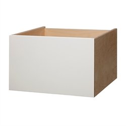 Stor skuffe uden udskring - hvidmalet birk