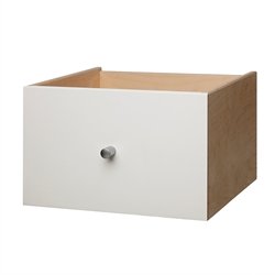 Stor skuffe uden udskring - hvidmalet birk