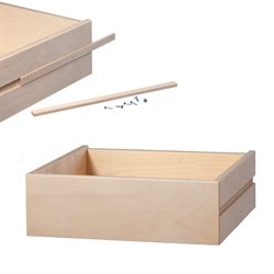 Lille skuffe uden udskring - ubehandlet birk