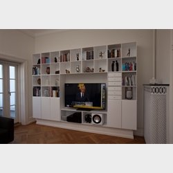 Lille skuffe uden udsk�ring - hvidmalet birk