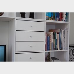 Lille skuffe uden udsk�ring - hvidmalet birk