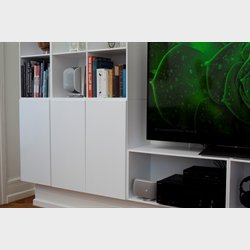 Stort KVADRAT skab med 6 rum - hvidmalet birk