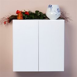 Stort KVADRAT skab med 4 rum - hvidmalet birk