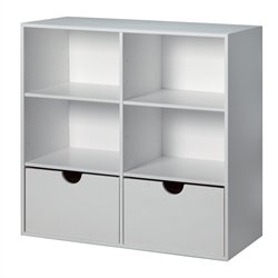 Stor skuffe med udskring - hvidmalet birk