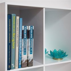 Stor KVADRAT reol med 6 rum - hvidmalet birk