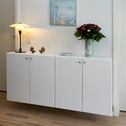 Stort KVADRAT skab med 6 rum - hvidmalet birk