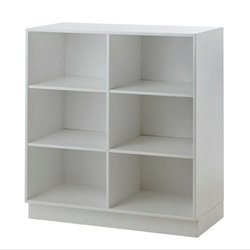 Stor KVADRAT reol med 6 rum - hvidmalet birk